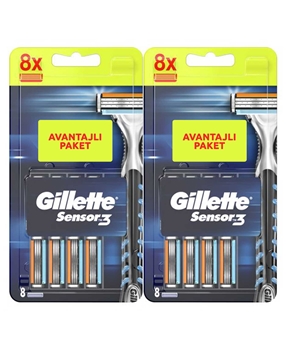 Gillette Sensor3 Refill Shaving Razor Blade 8+8 Picture of Gillette Sensor3 Refill Shaving Razor Blade 8+8