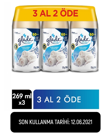 Picture of Glade Refill Air Freshener Triple Pack of Clean Linen -  3 x 269 ml 
