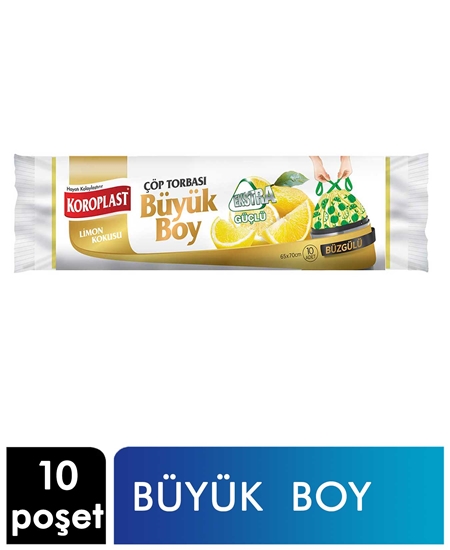 Picture of Koroplast Büzgülü Çöp Torbası Limon 10'lu Büyük