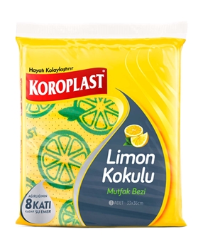 Koroplast Mutfak Bezi Limon 3'lü Koroplast, mutfak bezi, temizlik bezi, yer bezi, sarı bez, emici bez, sarı bez satın al, temizlik bezi fiyatları