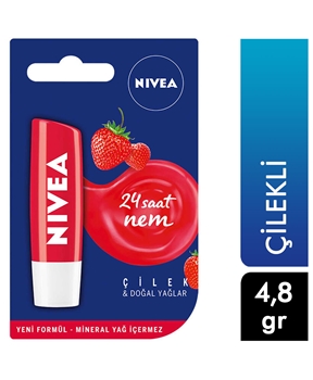 Nivea Lip Care Cream 5,5 ml Strawberry Moisturizing Picture of Nivea Lip Care Cream 5,5 ml Strawberry Moisturizing
