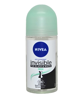 P-Nivea Invisible For Black & White Fresh Roll On For Women 50 ml roll on, kadın roll on, nivea, rol on, rolon, deodorant, koltuk altı stick