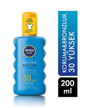 Nivea Sun Spray 200ml Protect&Tan 30+SPF Picture of Nivea Sun Spray 200ml Protect&Tan 30+SPF