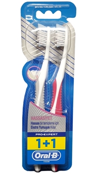 Oral B Toothbrush 1+1 Pro Expert Sensitive - Extra Soft oral b, oralb, diş fırçası, oral b diş fırçası, oral b proexpert, yumuşak diş fırçası, diş fırçası nasıl olmalı, diş fırçası ne kadar sert olmalı, oral b proexpert sensetive extrasoft satın al, oral b proexpert sensetive extrasoft fiyat