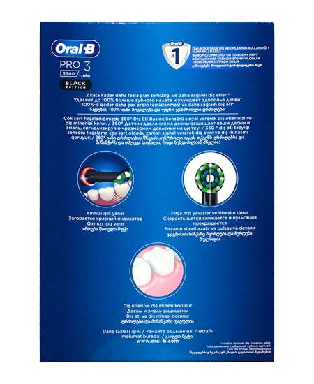 Picture of Oral-B Pro 3500 Şarj Edilebilir Diş Fırçası Siyah + Başlık
