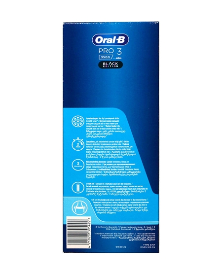 Picture of Oral-B Pro 3500 Şarj Edilebilir Diş Fırçası Siyah + Başlık