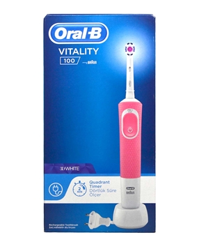 Oral B Rechargeable Toothbrush Vitality 100 3D Pink&White Picture of Oral B Rechargeable Toothbrush Vitality 100 3D Pink&White