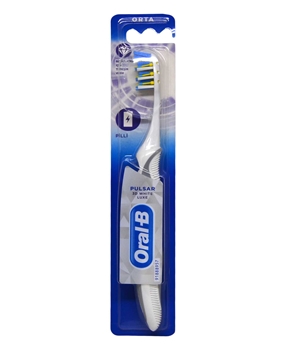Oral B Battery Powered Toothbrush Pulsar 3D White Luxe Medium oral b, oralb, oral-b, diş fırçası, otomatik diş fırçası, şarjlı diş fırçası, pilli diş fırçası, elektrikli diş fırçası, pilli diş fırçası satın al, oral b pilli diş fırçası fiyatları