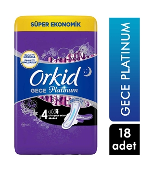 Orkid Hijyenik Ped Platinum 18'li Gece Ekstra Picture of Orkid Hijyenik Ped Platinum 18'li Gece Ekstra