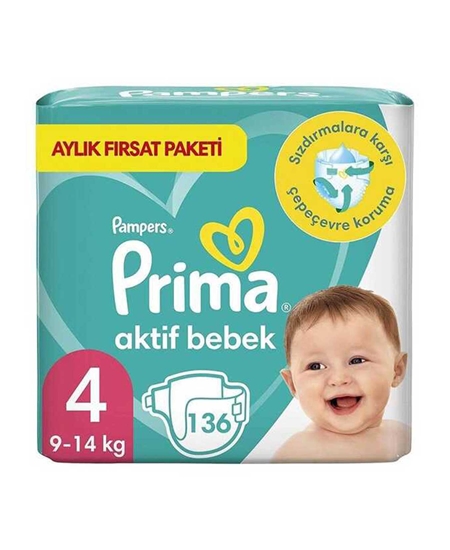 Picture of Prima Aktif Bebek Bezi Aylık Fırsat Paketi No:4 136'lı