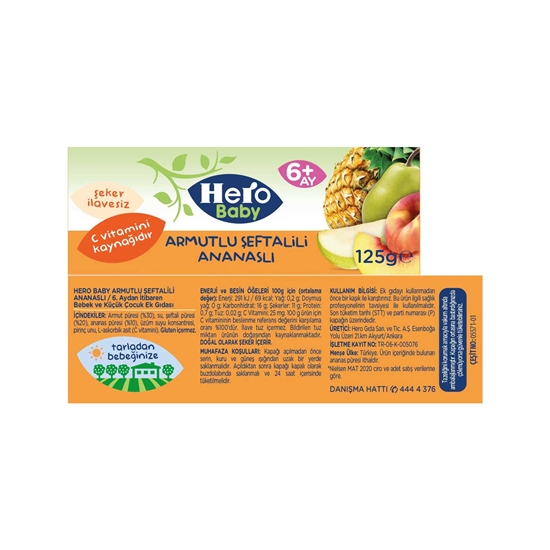 Picture of HERO BABY KAVANOZ MAMASI 125 GR ARMUT ŞEFTALİ ANANAS