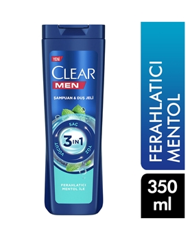 Clear Şampuan 350 ml Men 3 In 1 Şampuan & Duş Jeli Ferahlatıcı Mentol Etkisi Picture of Clear Şampuan 350 ml Men 3 In 1 Şampuan & Duş Jeli Ferahlatıcı Mentol Etkisi
