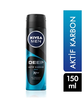 Nivea Deodorant 150 ml Deep Beat Activated Carbon For Men Picture of Nivea Deodorant 150 ml Deep Beat Activated Carbon For Men