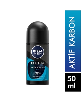 Nivea Roll On 50 ml Deep Beat Activated Carbon For Men Picture of Nivea Roll On 50 ml Deep Beat Activated Carbon For Men