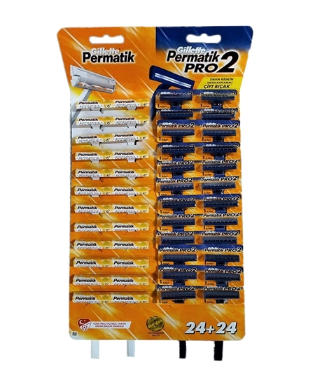 Picture of Gillette Permatik Razor Blade 48's + Permatik Pro2 48's Karma Card