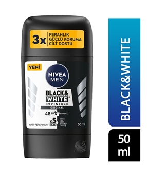 Nivea Stick 50 ml Erkek Black & White Invisible Picture of Nivea Stick 50 ml Erkek Black & White Invisible