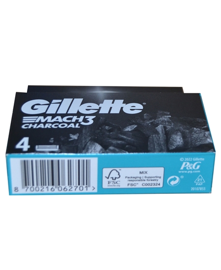 Picture of Gillette Mach3 Charcoal Refill Razor Blade 4's