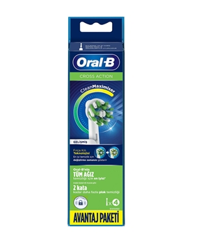 Oral-B Rechargeable Toothbrush Replacement 4's Head Cross Action Clean Maximiser oral b, oralb, oral-b, şarjlı diş fırçası, şarj edilebilir diş fırçası, elektrikli diş fırçası, pilli diş fırçası, otomatik diş fırçası, oral b pilli diş fırçası başlığı, oral b şarjlı diş fırçası başlığı, oral b yedek başlık, yedek fiş fırçası başlığı