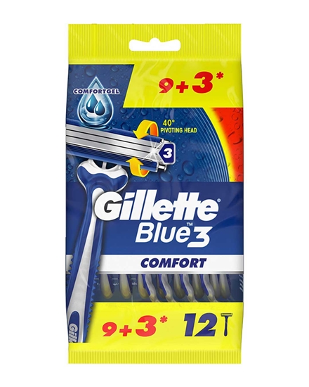 Picture of Gillette Blue3 Disposable Shaving Razor 9+3 Comfort 