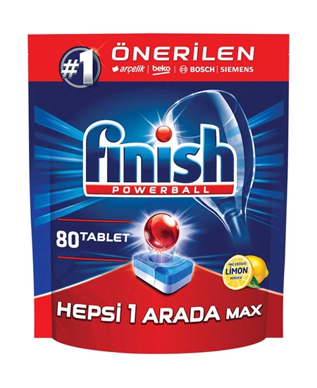 Picture of Finish Powerball Dishwasher Tabs All in One 80's Lemon
