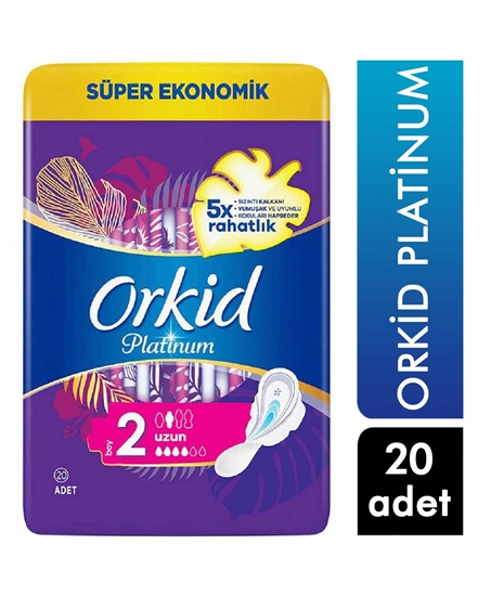 Picture of Orkid Platinum Hijyenik Ped Uzun Tekli Paket 20 Ped