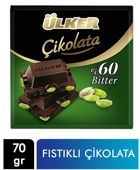 Picture of p- Ülker Antep Bitter Kare Çikolata 70 gr 6'lı Paket