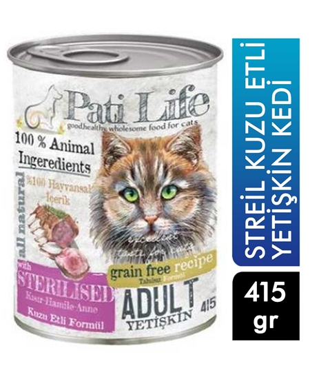 Picture of Pati Life Yetişkin Kedi Maması Konserve 415 g Steril Kuzu Etli