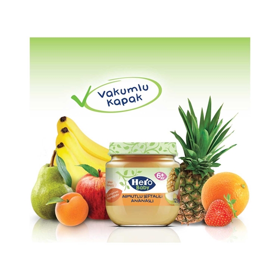 Picture of Ülker Hero Baby Armut Şeftali Ananas 125 gr 12 li