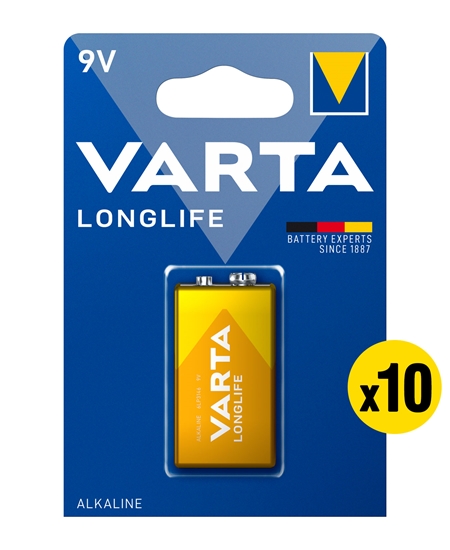 Picture of Varta Longlife Alkalin 9 V Pil 1x10 lu