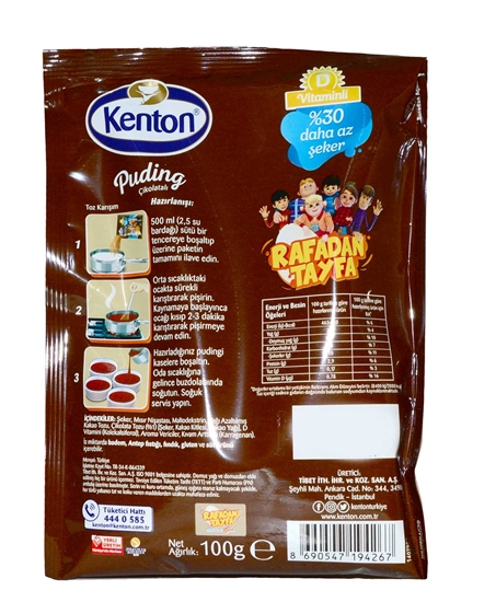 Picture of Kenton Puding Şekeri Azaltılmış D Vitaminli Çikolatalı 100 g