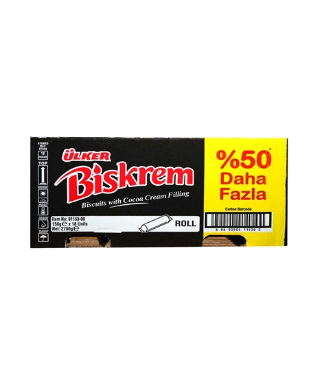 Picture of ÜLKER BİSKREM BÜYÜK BOY RULO 150GR (%50 FAZLA) 18 Lİ