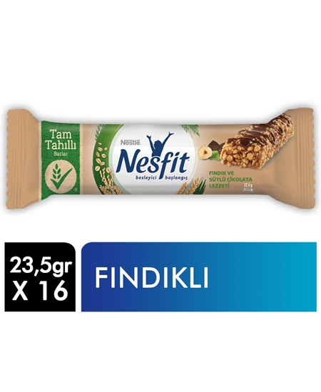 Picture of Nestle Nesfit Tam Tahıllı Bar 23,5 gr X 16'lı Paket Fındıklı Sütlü Çikolatalı