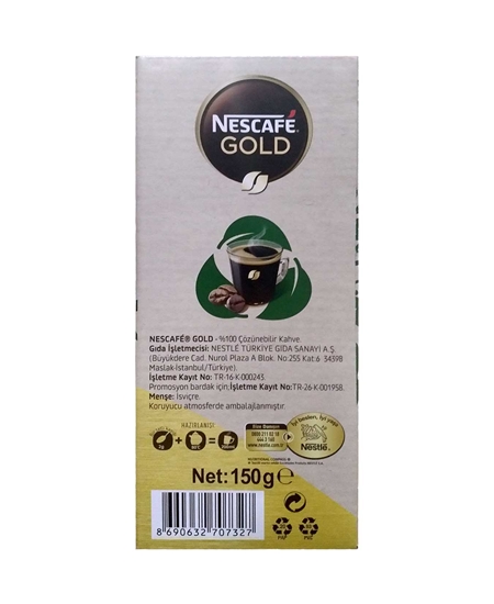 Picture of Nescafe Gold Kahve Eko Paket 150 gr + Kupa Bardak Hediye