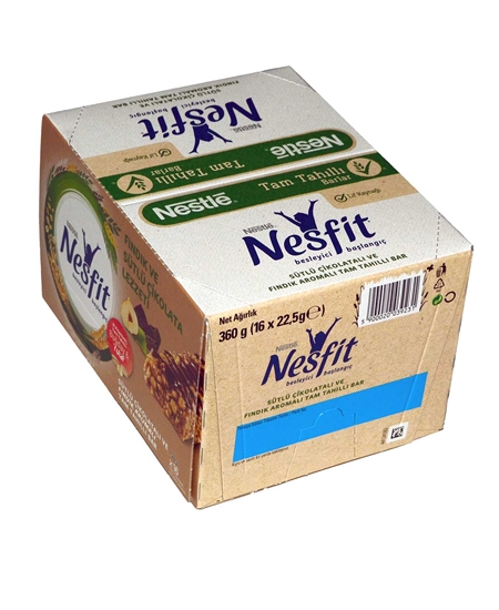 Picture of Nestle Nesfit Tam Tahıllı Bar 23,5 gr X 16'lı Paket Fındıklı Sütlü Çikolatalı