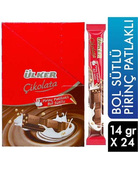 Picture of ÜLKER SÜTLÜ PİRİNÇ PATLAKLI BATON 14GR 24 LÜ