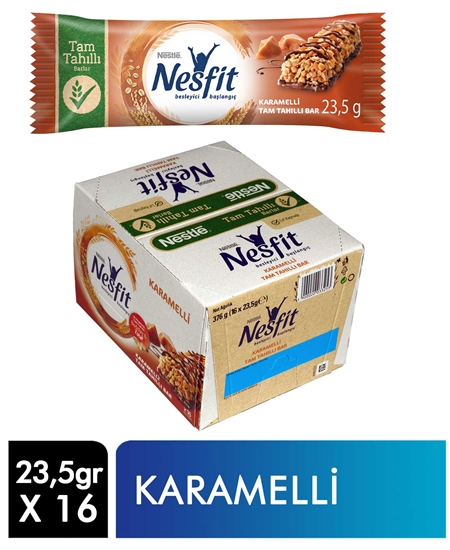 Picture of Nestle Nesfit Tam Tahıllı Bar 23,5 gr X 16'lı Paket Karamelli