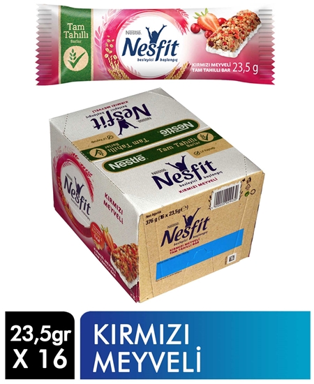 Picture of Nestle Nesfit Tam Tahıllı Bar 23,5 gr X 16'lı Paket Kırmızı Meyveli
