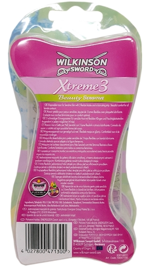 Picture of Wilkinson Sword Xtreme3 Beauty Sensitive Woman Shaving Razor 4+2